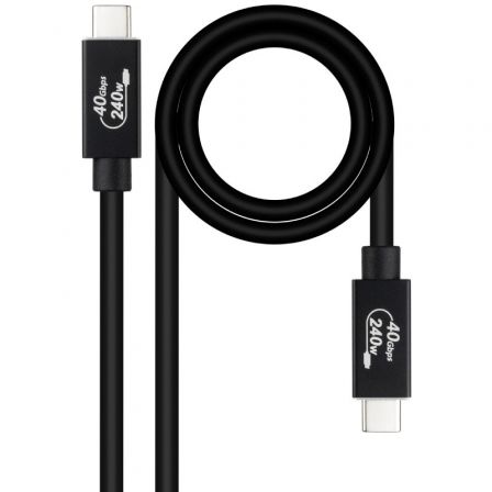Nanocable Cable USB 4 Gen 3x2 40Gbps 240W USB-C a USB-C 1.8m Negro